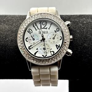 Silver & White Men's Bora  Watch